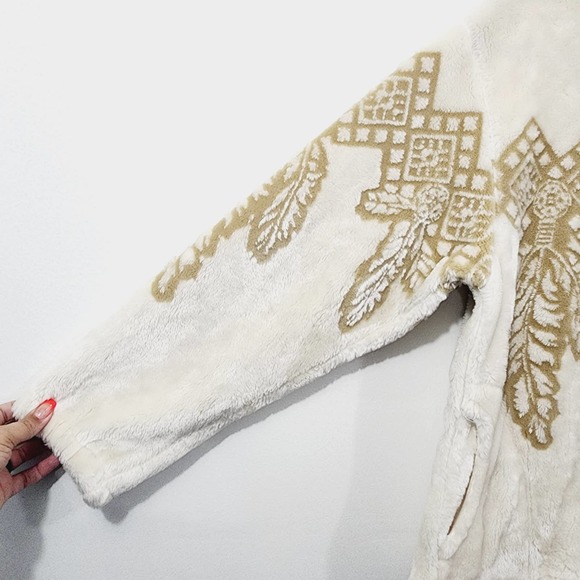 Milton Funwear Unisex Full Zip Fleece Jacket Cream Beige Mens Womens Size S - Picture 6 of 14